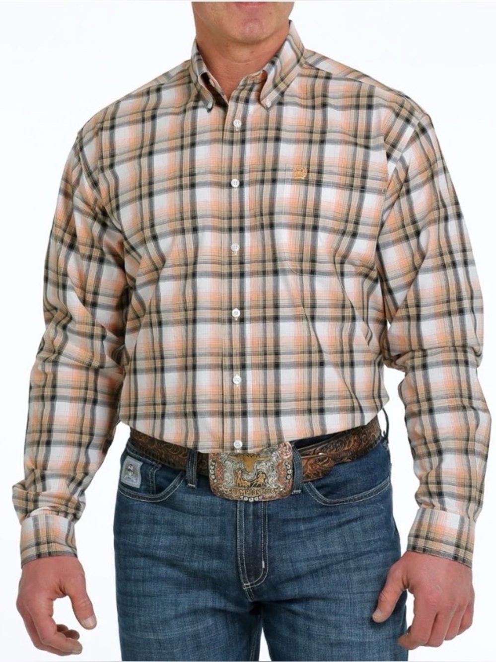 Cinch Classic Fit Men's Western Plaid Button-Down Long-Sleeve Shirt Size XXL